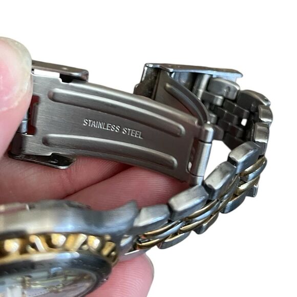 Fossil Two-Tone Silver Gold Stainless Steel Quartz Watch White Dial - Picture 4 of 4